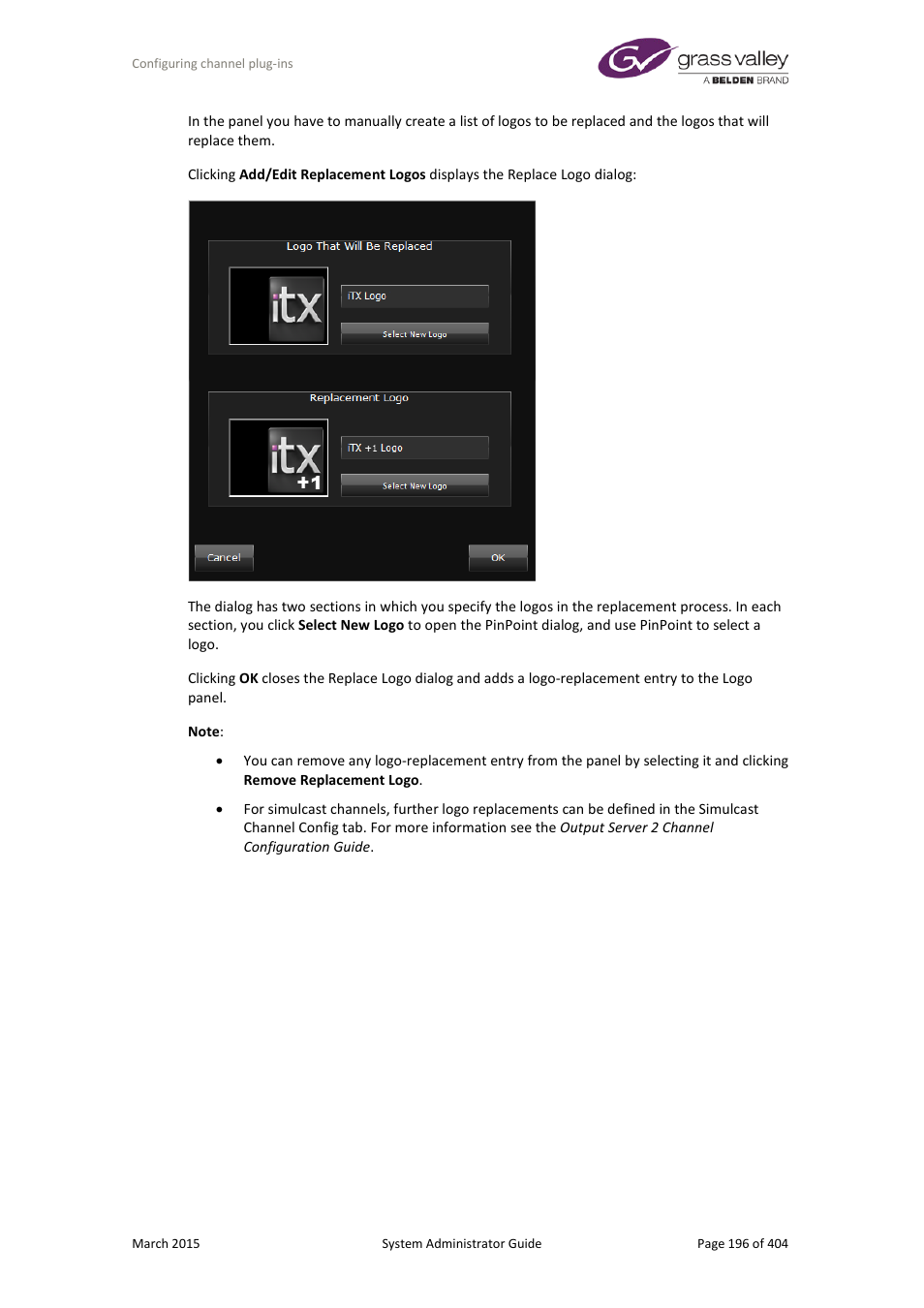 Grass Valley iTX System v.2.6 User Manual | Page 196 / 404