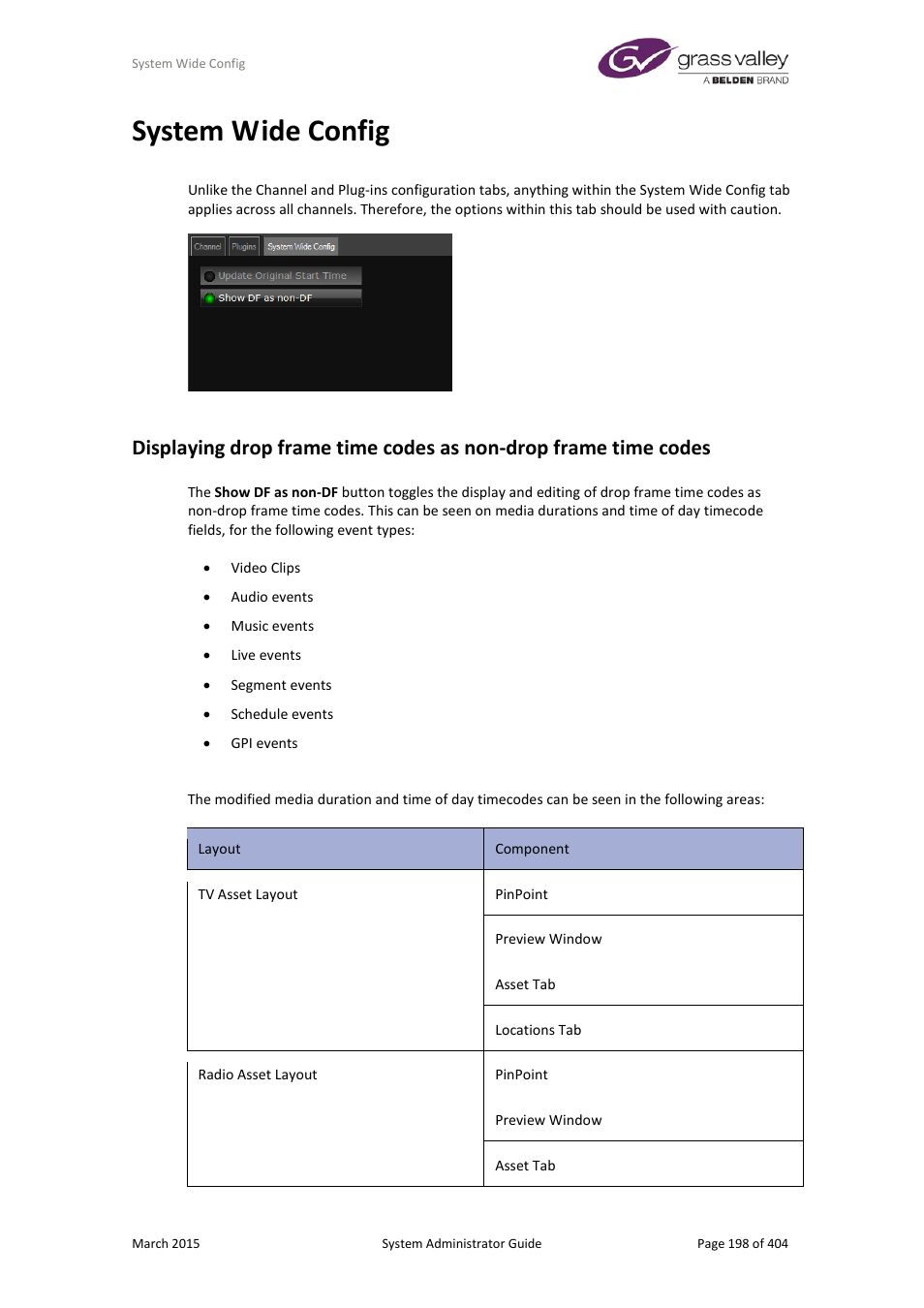 System wide config | Grass Valley iTX System v.2.6 User Manual | Page 198 / 404