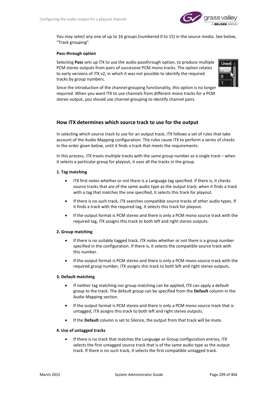 E 209.) | Grass Valley iTX System v.2.6 User Manual | Page 209 / 404