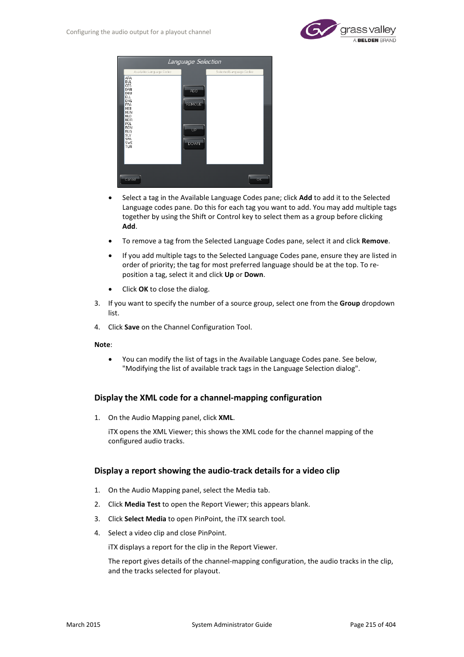 Grass Valley iTX System v.2.6 User Manual | Page 215 / 404