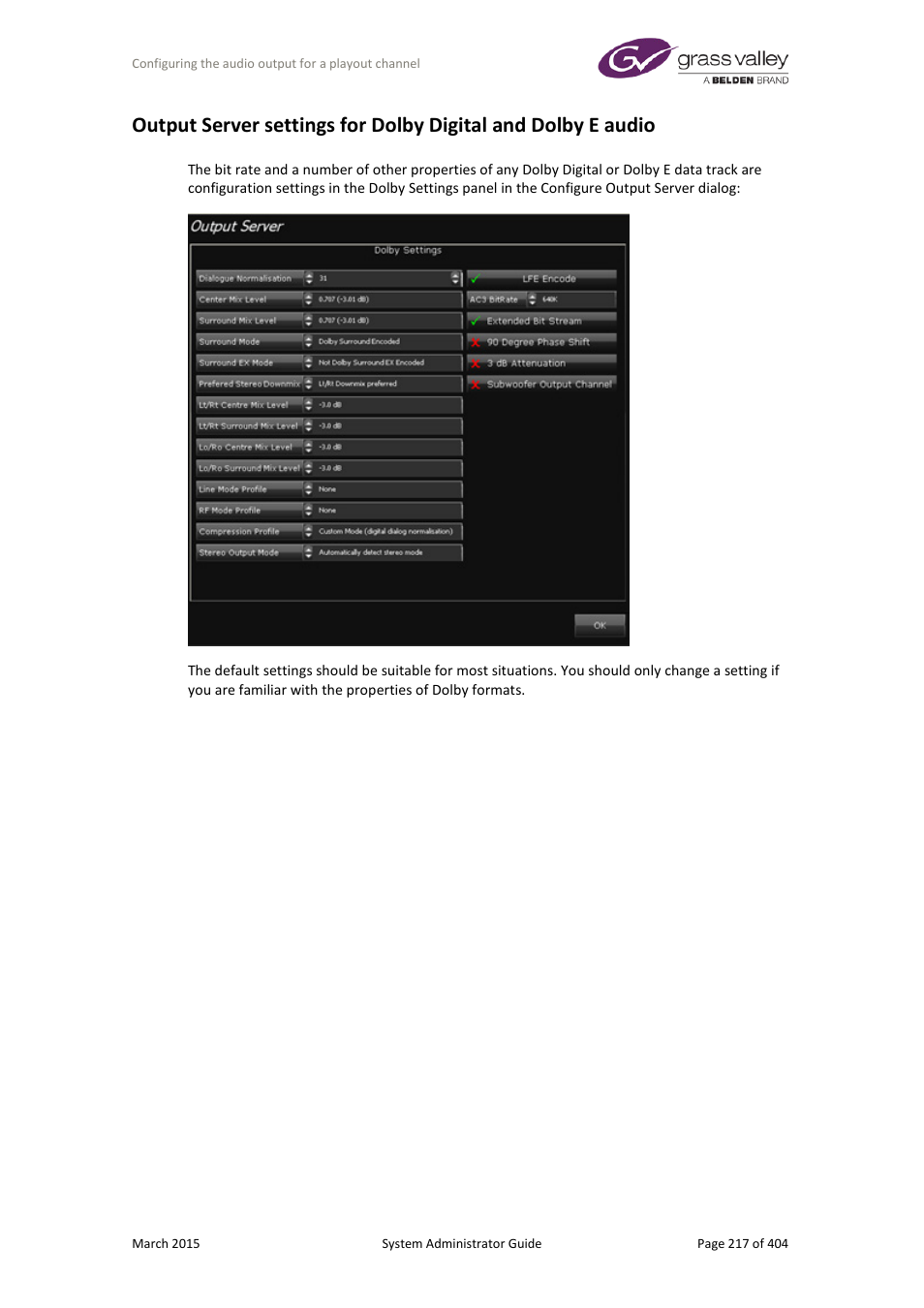 Grass Valley iTX System v.2.6 User Manual | Page 217 / 404