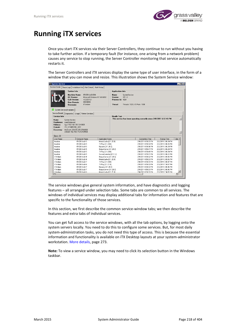 Running itx services | Grass Valley iTX System v.2.6 User Manual | Page 218 / 404
