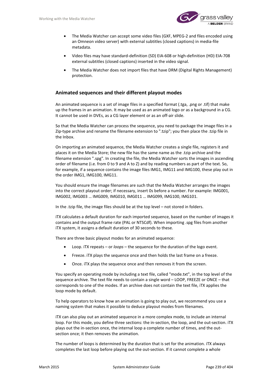 Grass Valley iTX System v.2.6 User Manual | Page 239 / 404