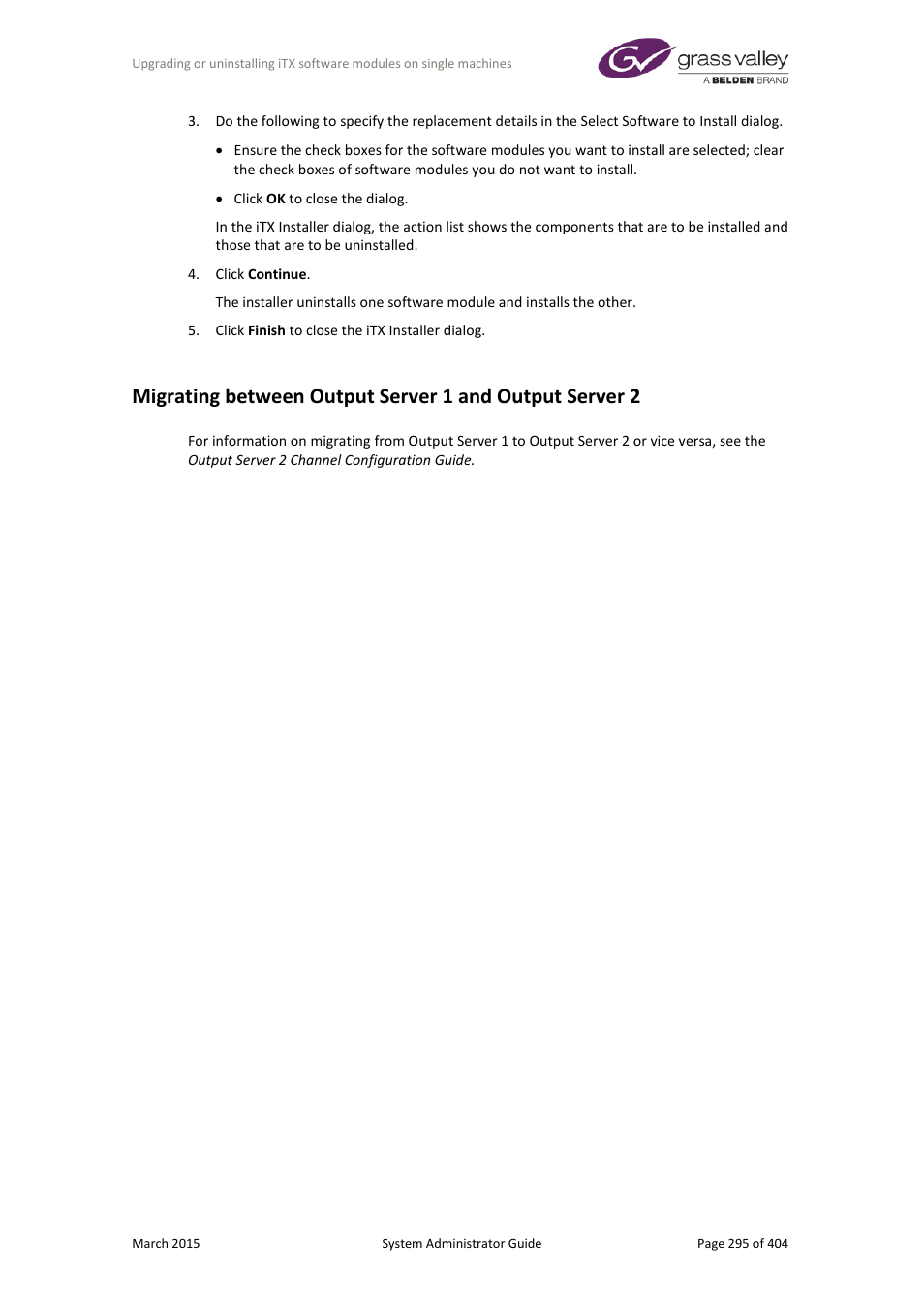 Grass Valley iTX System v.2.6 User Manual | Page 295 / 404