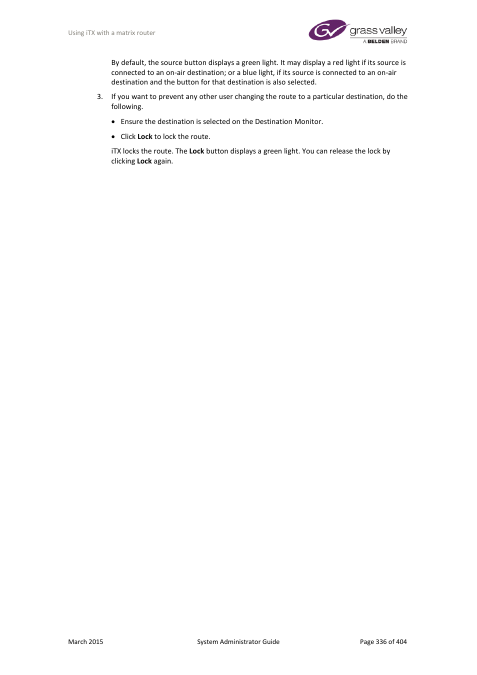 Grass Valley iTX System v.2.6 User Manual | Page 336 / 404