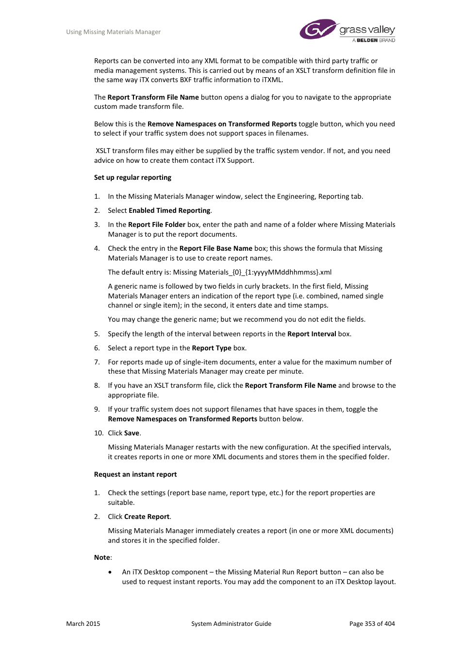 Grass Valley iTX System v.2.6 User Manual | Page 353 / 404