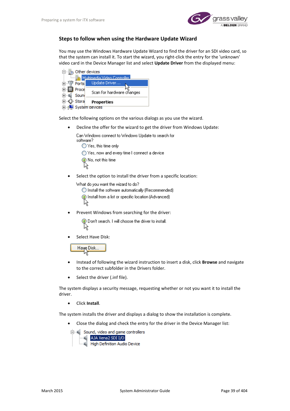 Grass Valley iTX System v.2.6 User Manual | Page 39 / 404