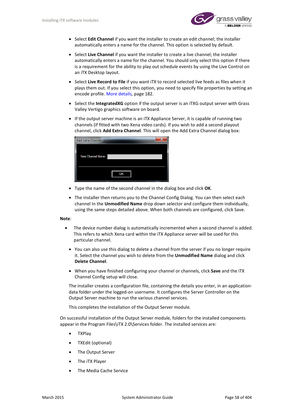 Grass Valley iTX System v.2.6 User Manual | Page 58 / 404