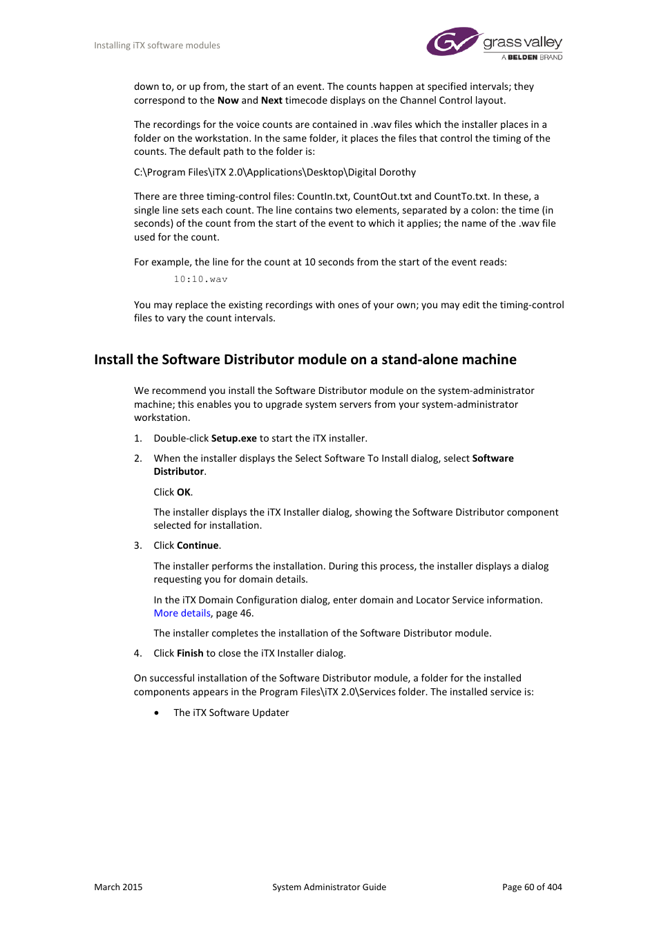 Grass Valley iTX System v.2.6 User Manual | Page 60 / 404