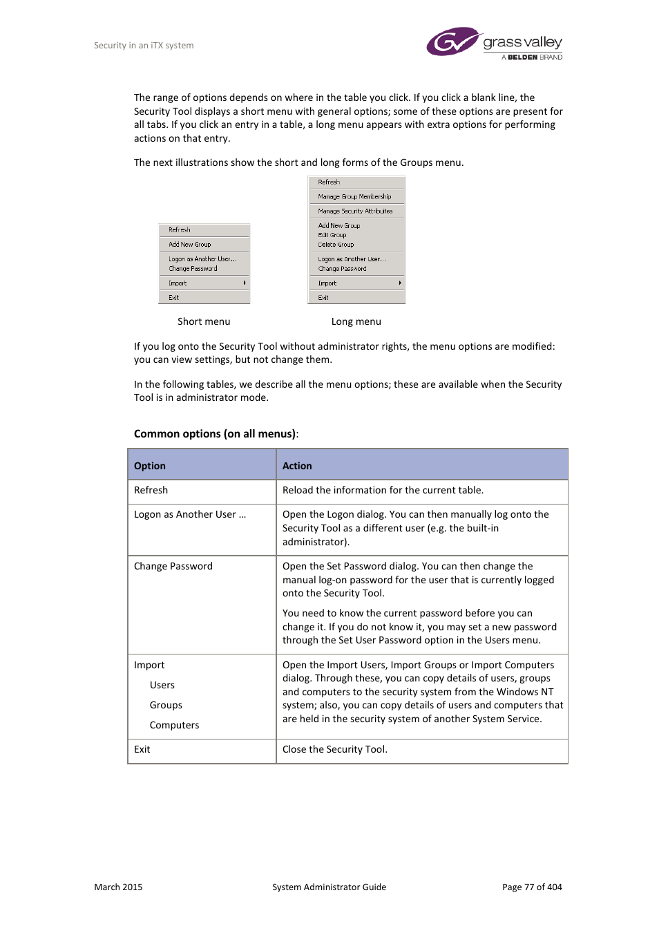 Grass Valley iTX System v.2.6 User Manual | Page 77 / 404