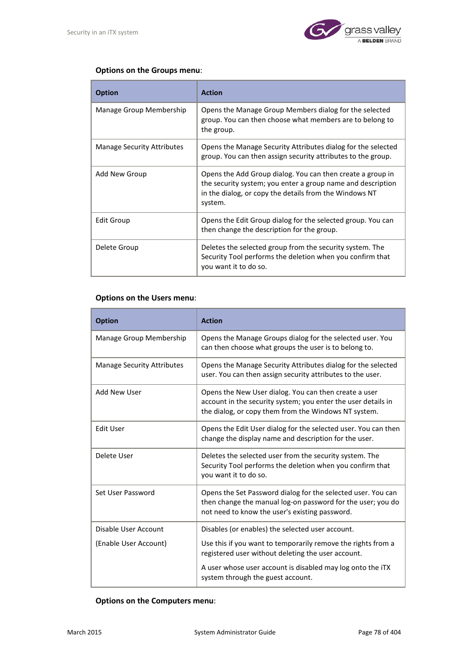 Grass Valley iTX System v.2.6 User Manual | Page 78 / 404