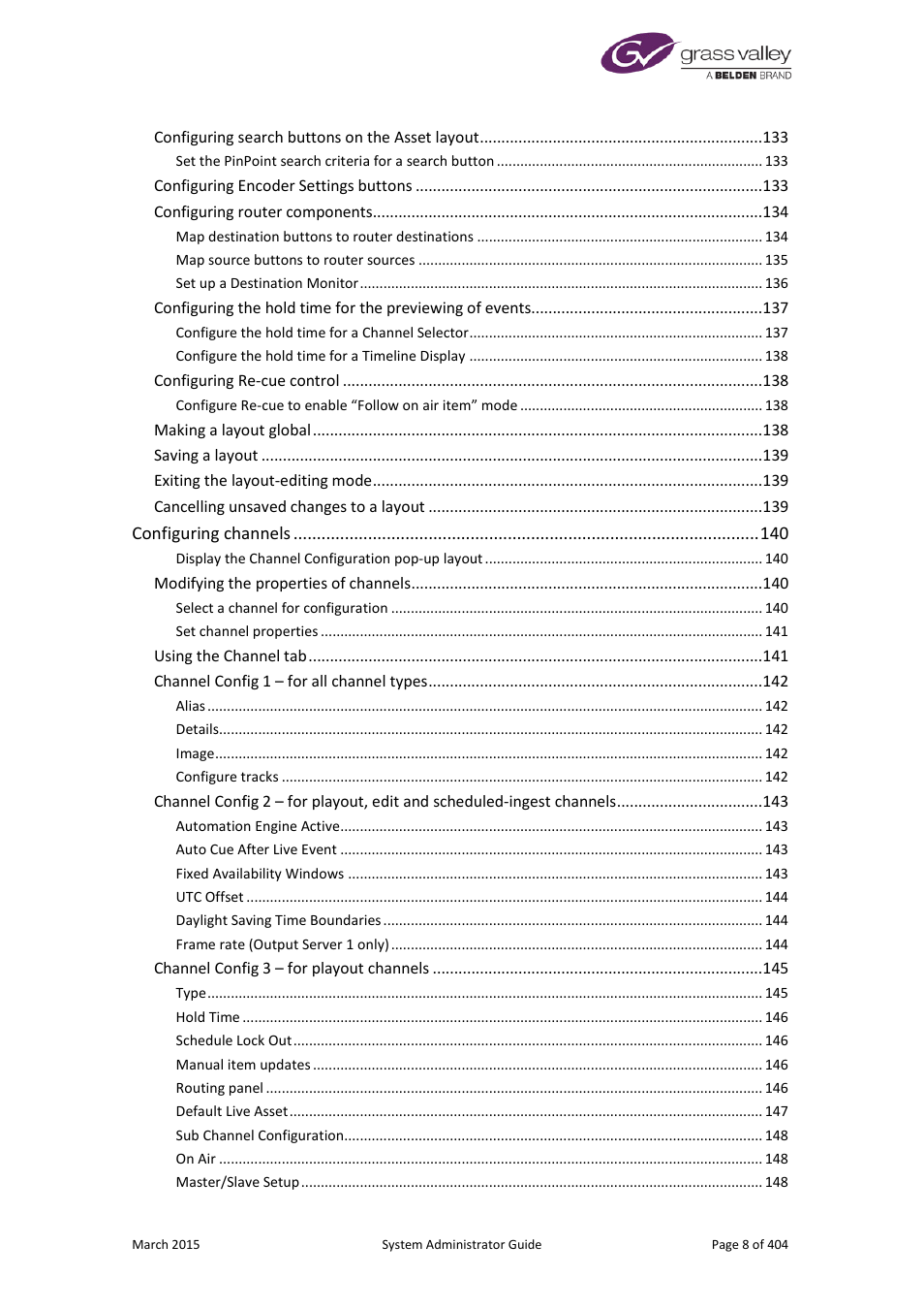 Grass Valley iTX System v.2.6 User Manual | Page 8 / 404