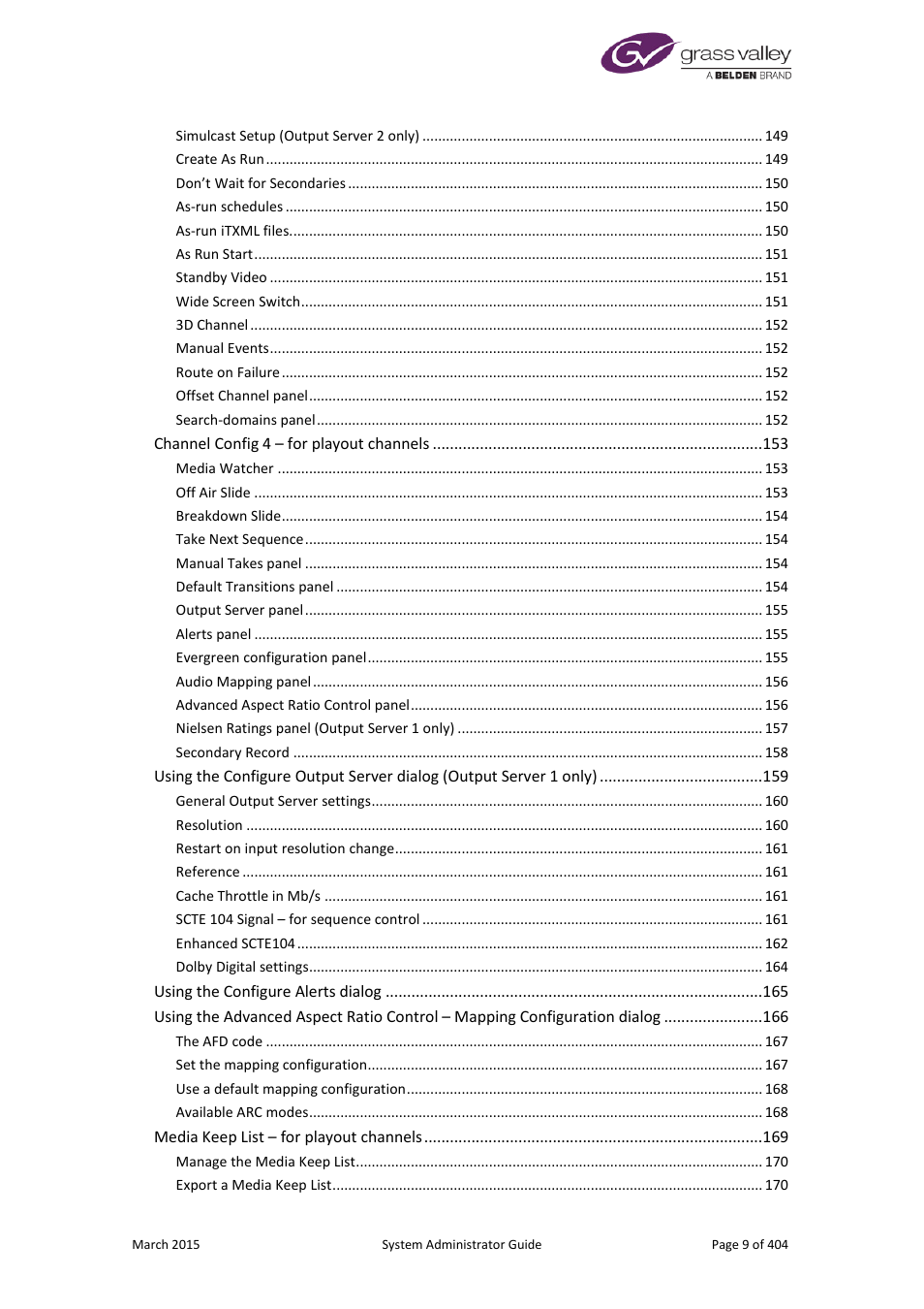 Grass Valley iTX System v.2.6 User Manual | Page 9 / 404