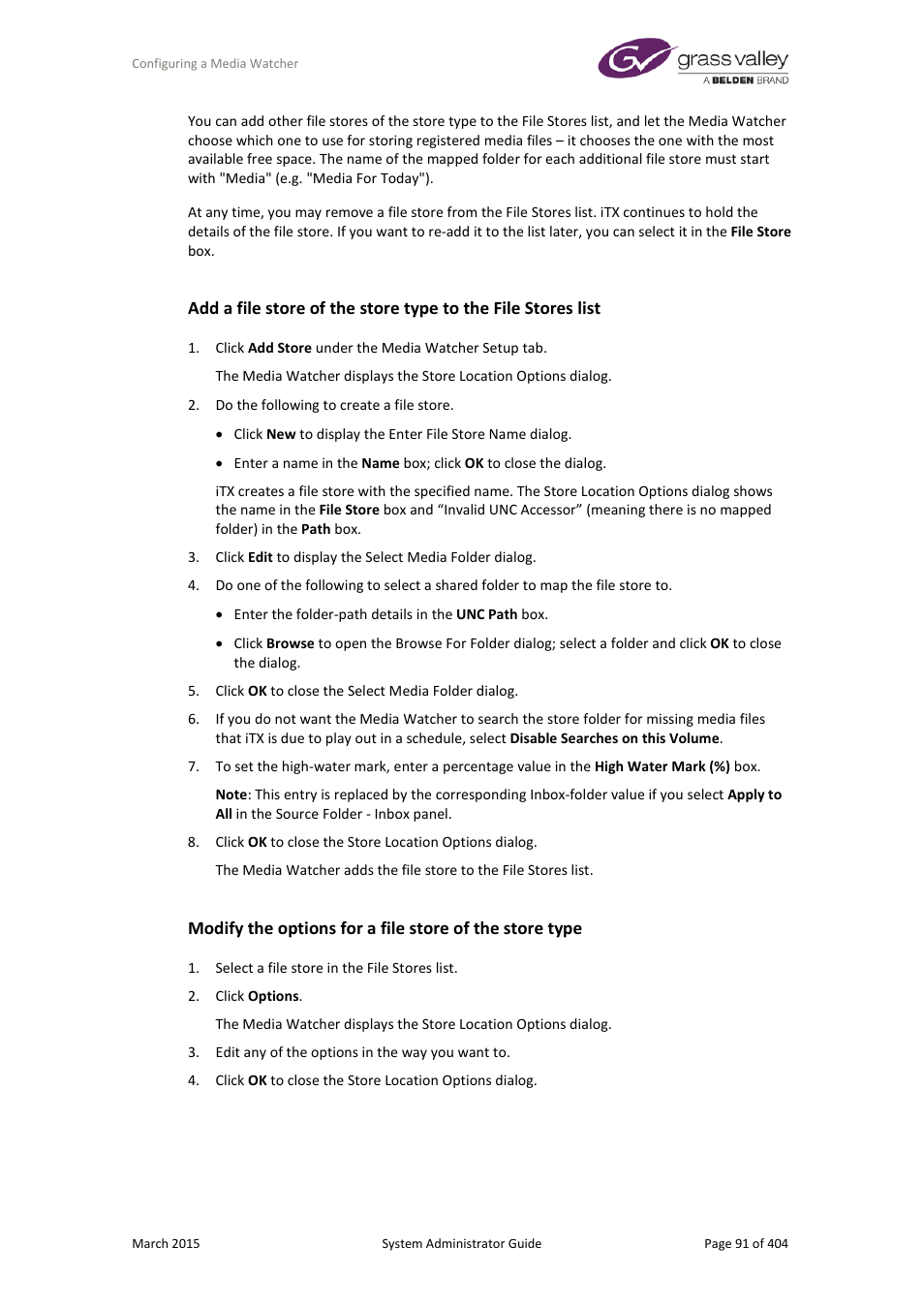 Grass Valley iTX System v.2.6 User Manual | Page 91 / 404