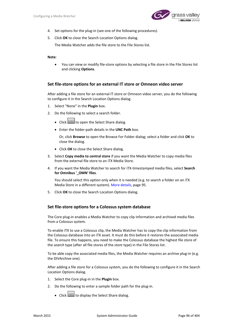 More details, E 96 | Grass Valley iTX System v.2.6 User Manual | Page 96 / 404