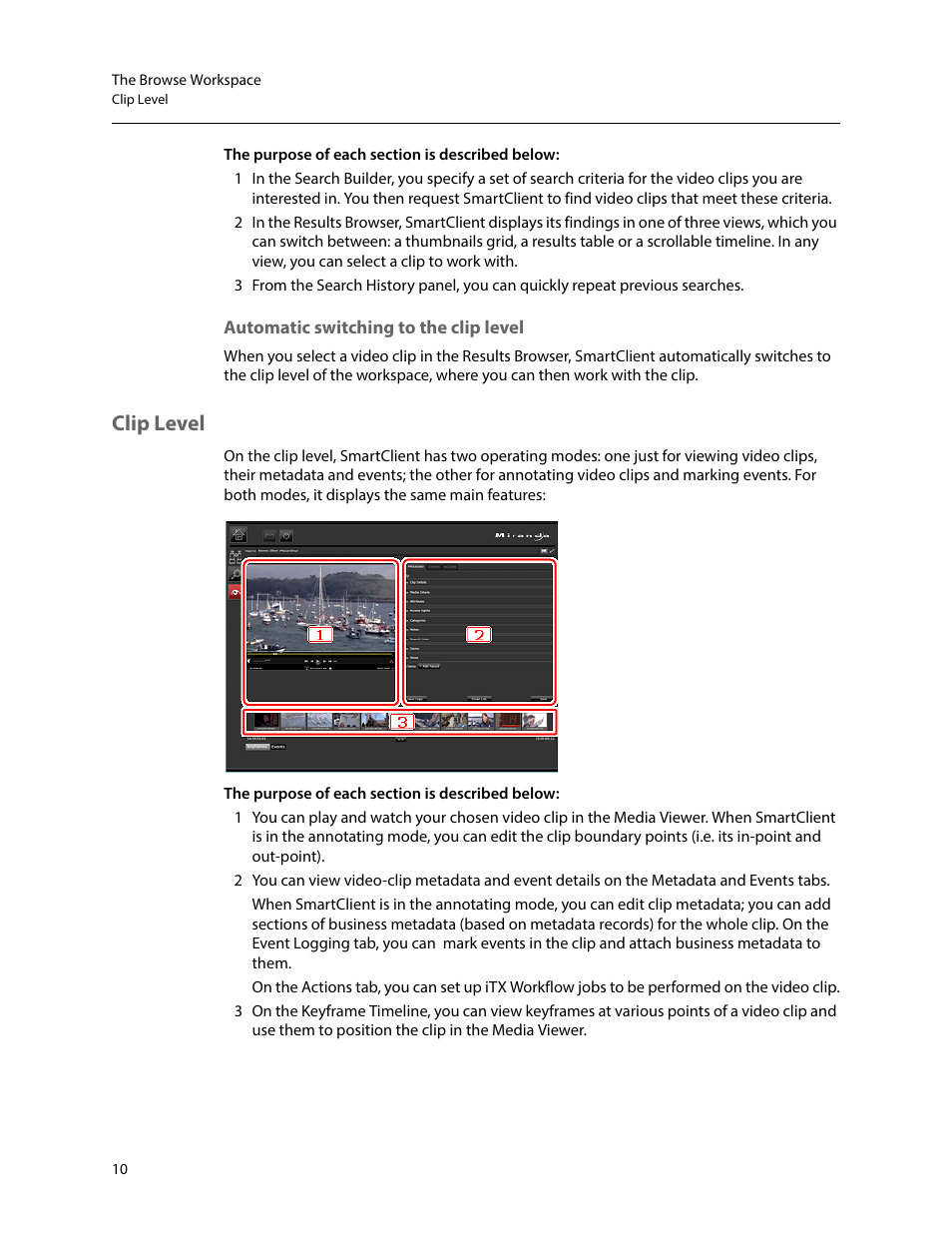 Automatic switching to the clip level, Clip level | Grass Valley iTX SmartClient v.2.6 User Manual | Page 18 / 117