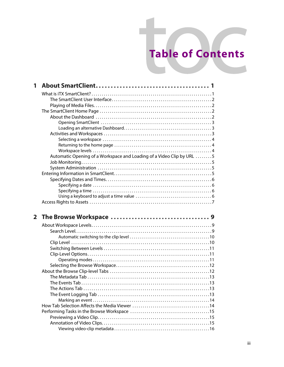 Grass Valley iTX SmartClient v.2.6 User Manual | Page 3 / 117