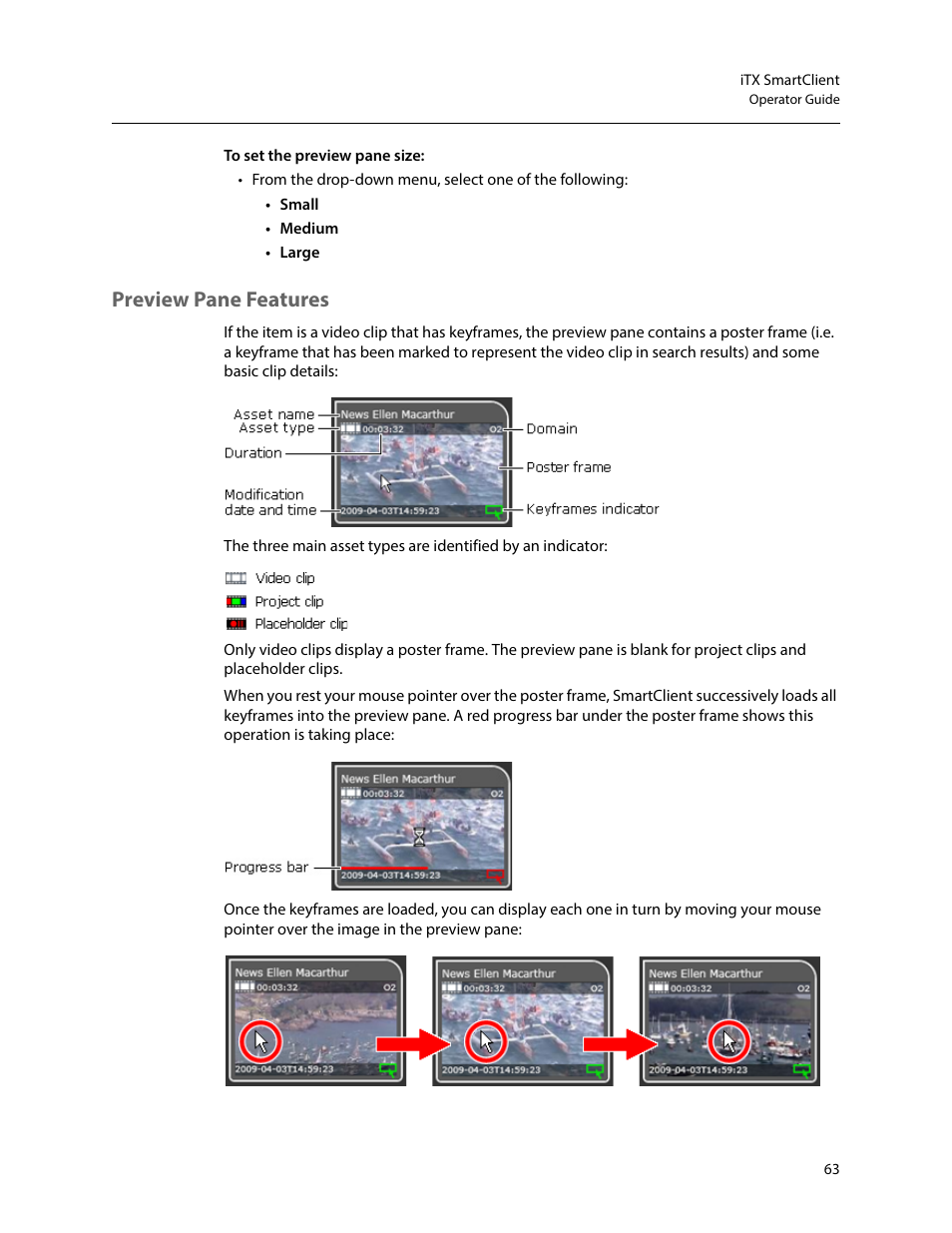 Preview pane features | Grass Valley iTX SmartClient v.2.6 User Manual | Page 71 / 117