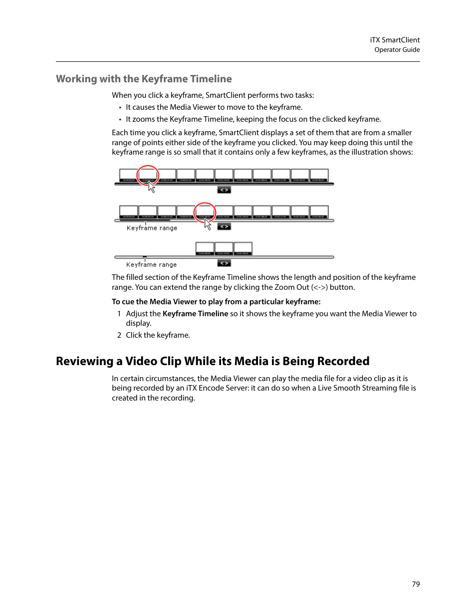 Working with the keyframe timeline | Grass Valley iTX SmartClient v.2.6 User Manual | Page 87 / 117