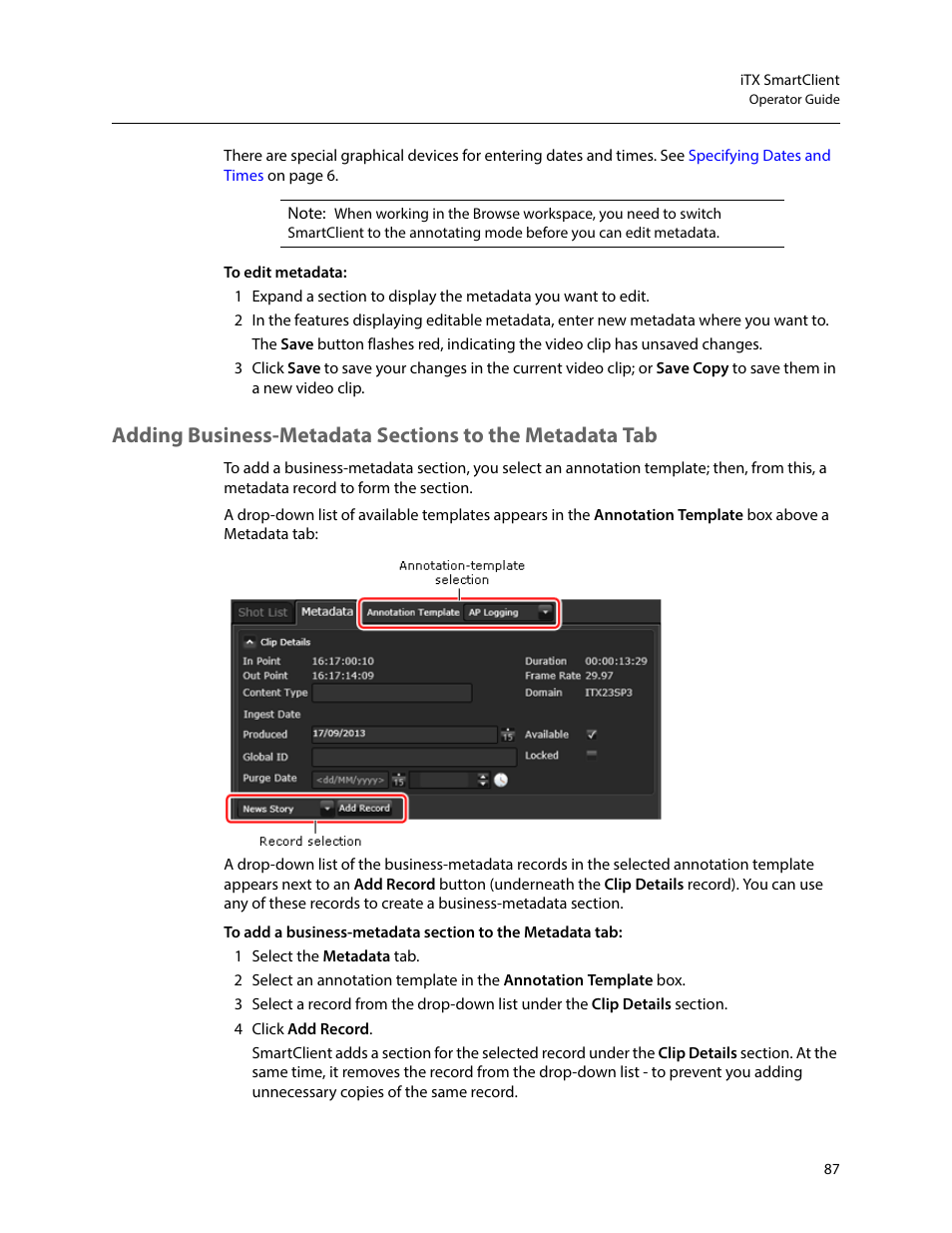 Tails. see | Grass Valley iTX SmartClient v.2.6 User Manual | Page 95 / 117