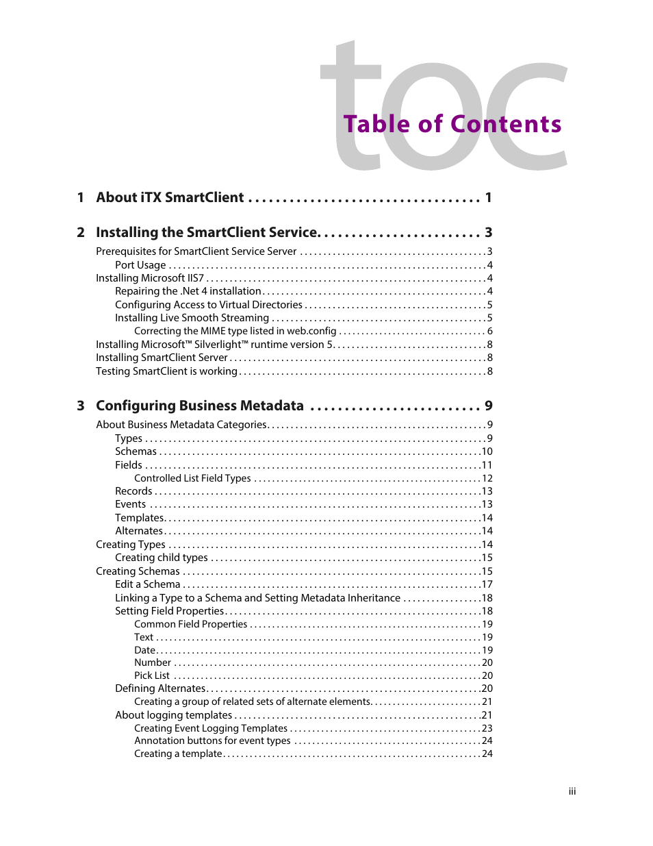 Grass Valley iTX SmartClient v.2.6 System Administrator Guide User Manual | Page 3 / 45