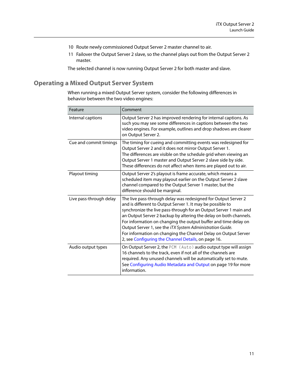 Operating a mixed output server system | Grass Valley iTX Output Server 2 v.2.5 User Manual | Page 15 / 39