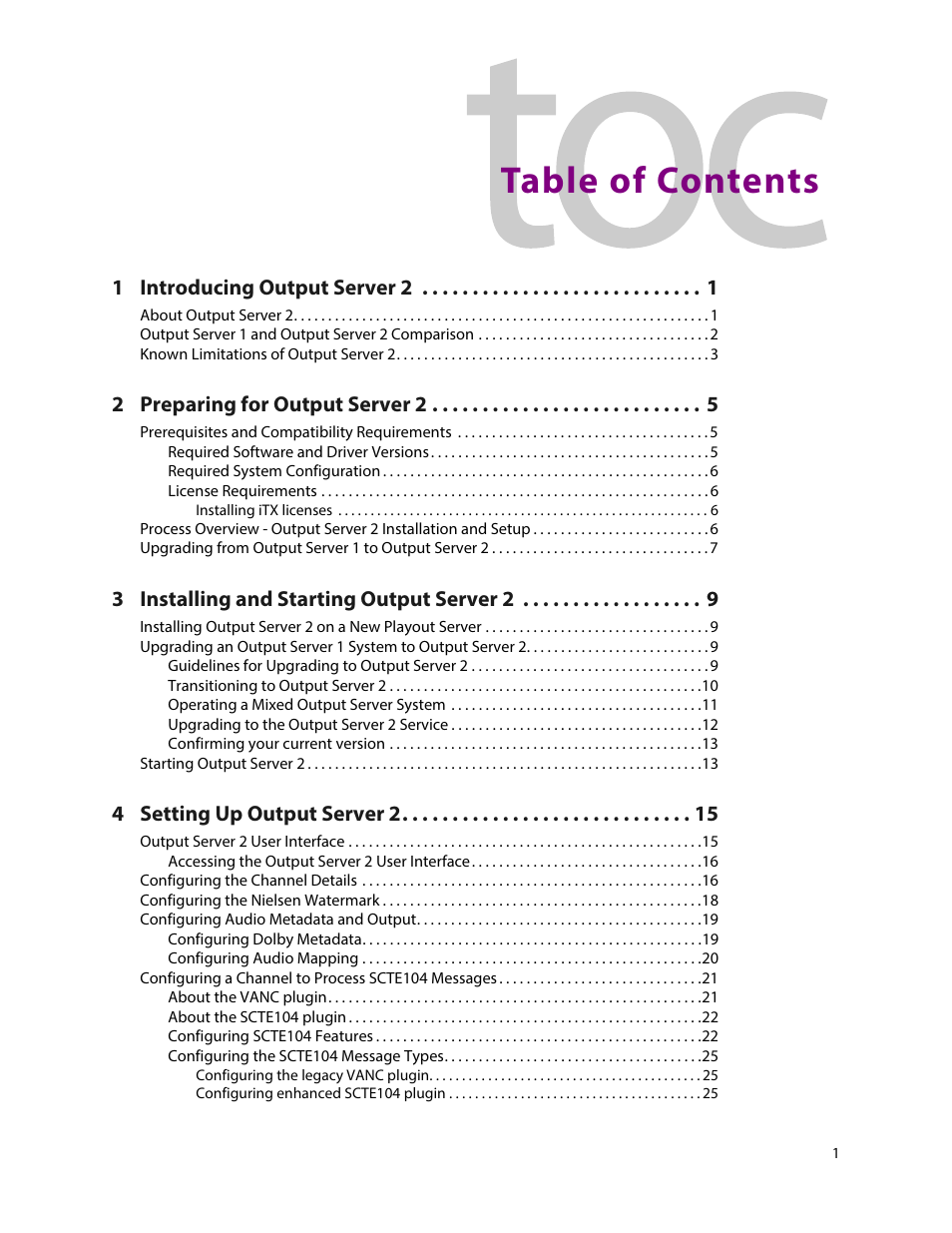 Grass Valley iTX Output Server 2 v.2.5 User Manual | Page 3 / 39