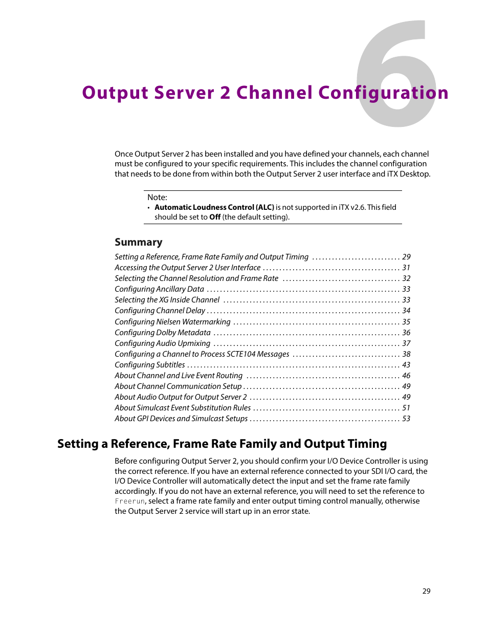 Output server 2 channel configuration, 6 output server 2 channel configuration, Output server | 2 channel configuration, Output, Server 2 channel configuration, Output server 2 channel, Configuration | Grass Valley iTX Output Server 2 v.2.6 User Manual | Page 35 / 75