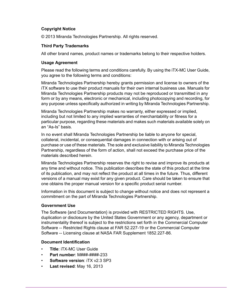 Grass Valley iTX Master Control v.2.3 User Manual | Page 2 / 48