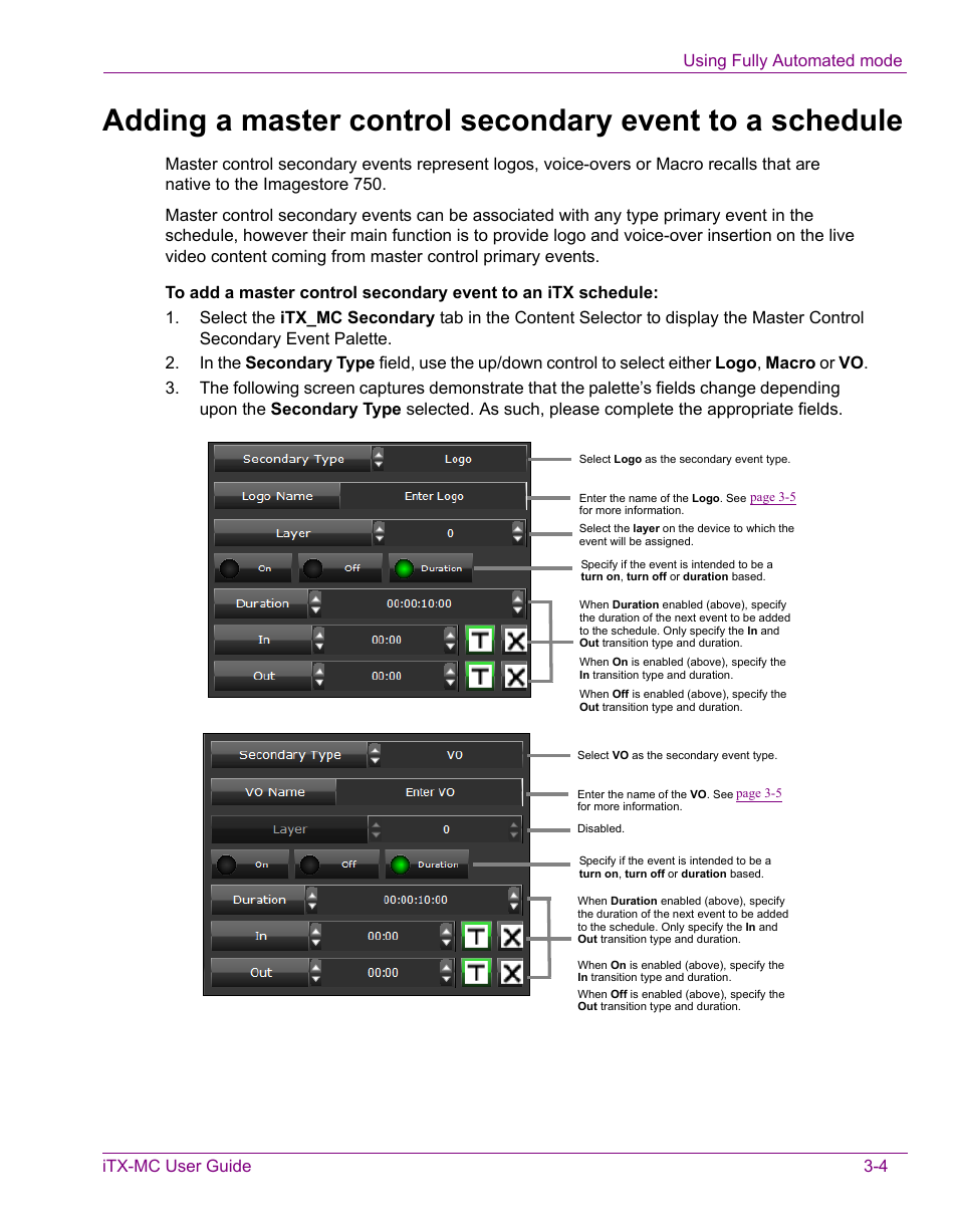 Grass Valley iTX Master Control v.2.3 User Manual | Page 34 / 48