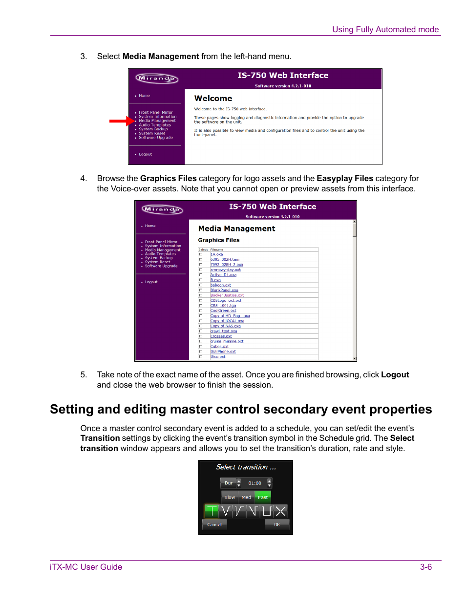 Grass Valley iTX Master Control v.2.3 User Manual | Page 36 / 48