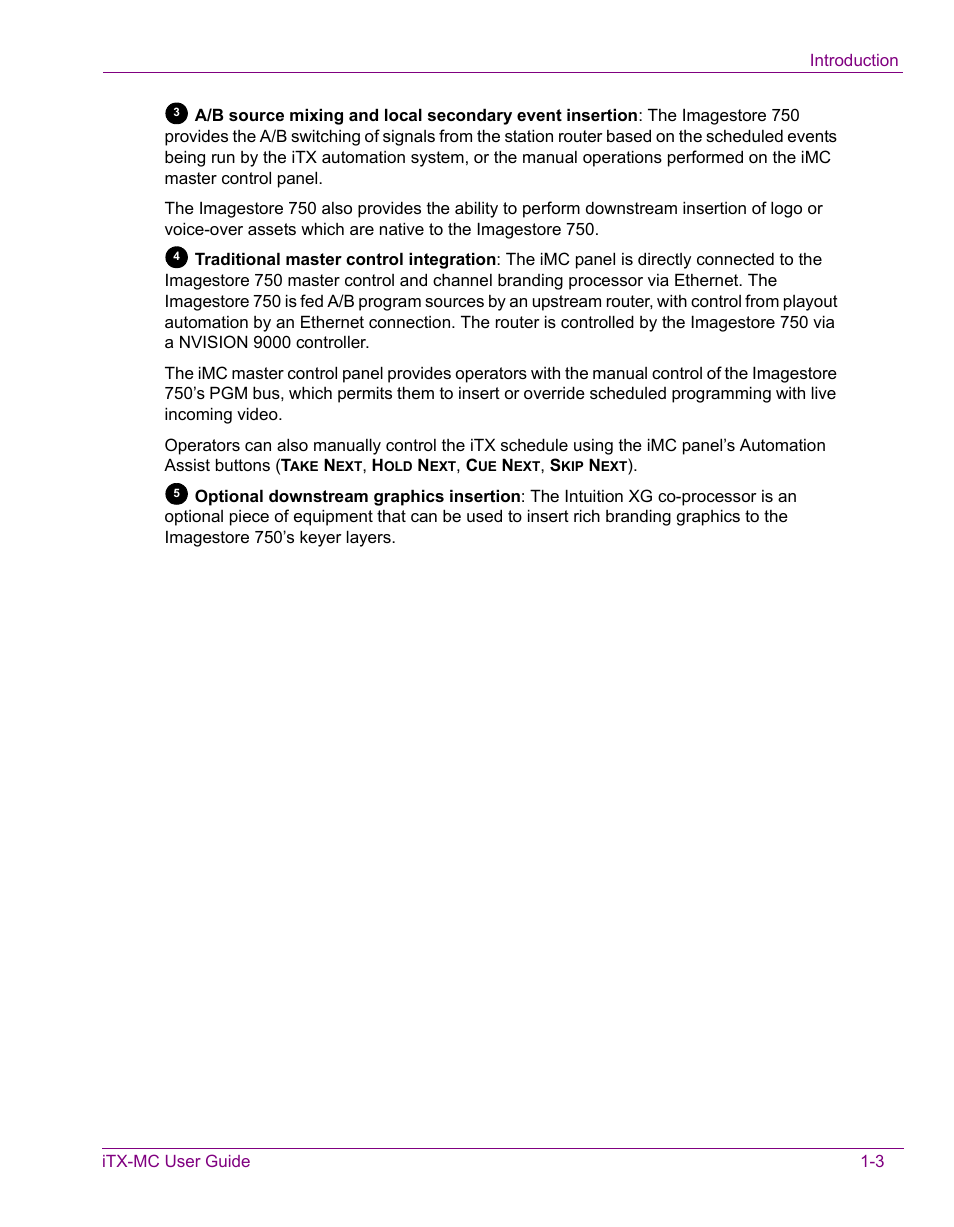 Grass Valley iTX Master Control v.2.3 User Manual | Page 7 / 48
