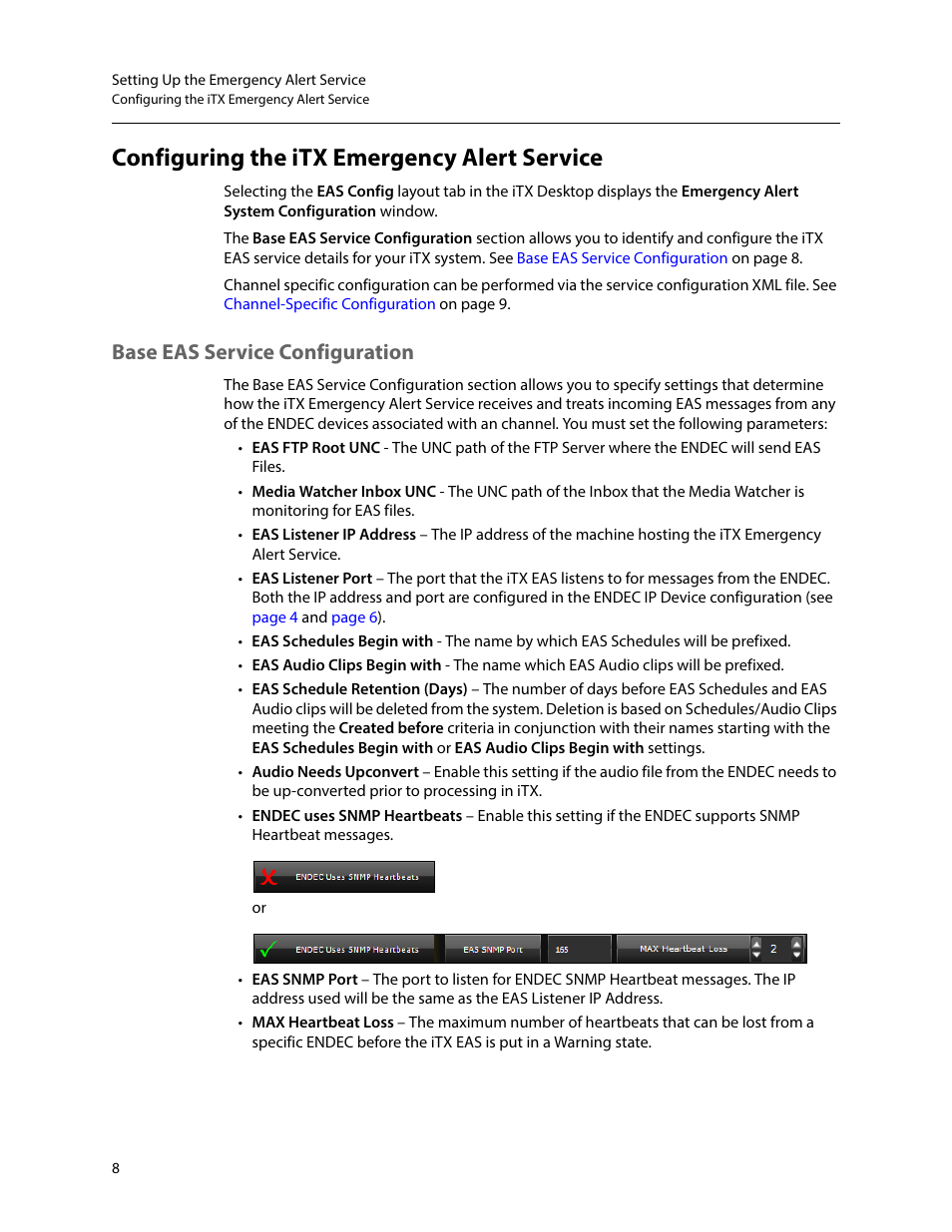 Configuring the itx emergency alert service, Base eas service configuration | Grass Valley iTX Emergency Alert Service v.2.6 User Manual | Page 12 / 21
