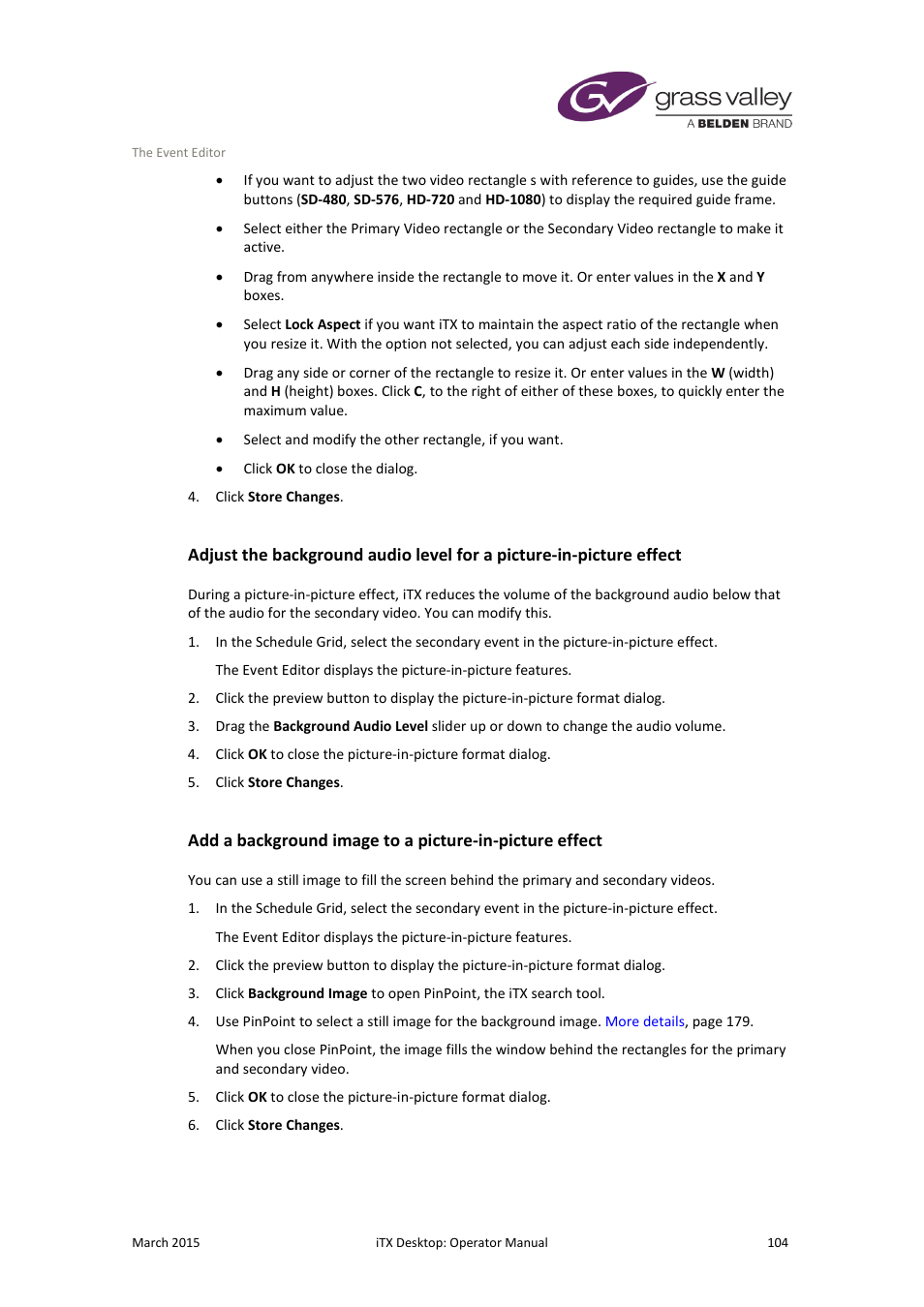 Grass Valley iTX Desktop v.2.6 User Manual | Page 124 / 373