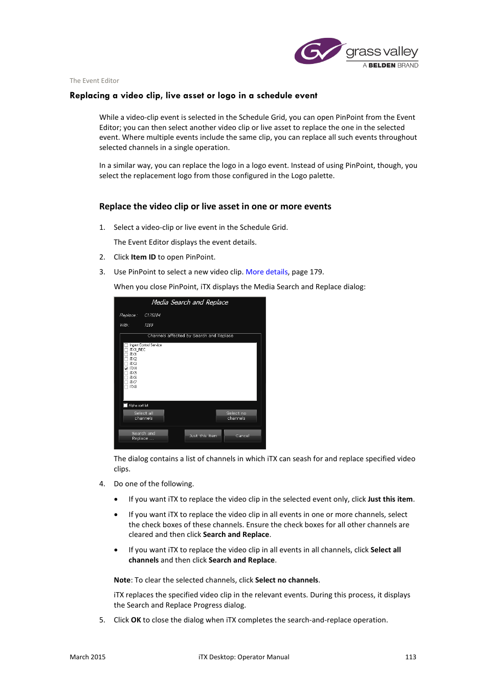 More details, E 113 | Grass Valley iTX Desktop v.2.6 User Manual | Page 133 / 373
