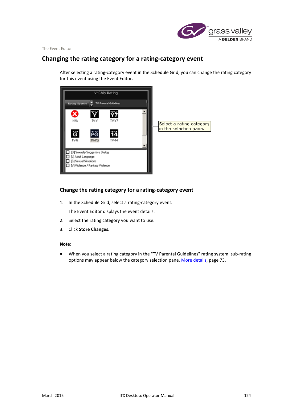 More details, E 124 | Grass Valley iTX Desktop v.2.6 User Manual | Page 144 / 373