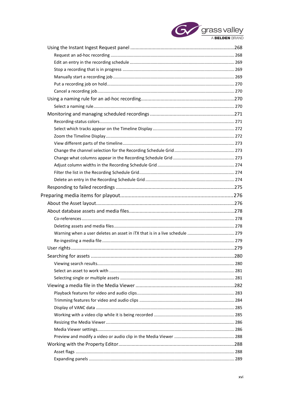 Grass Valley iTX Desktop v.2.6 User Manual | Page 17 / 373