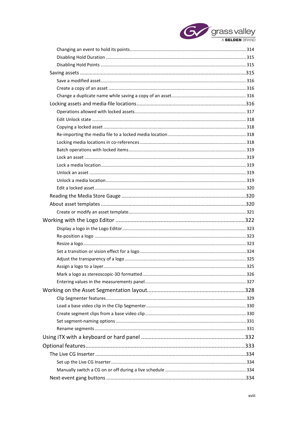 Grass Valley iTX Desktop v.2.6 User Manual | Page 19 / 373