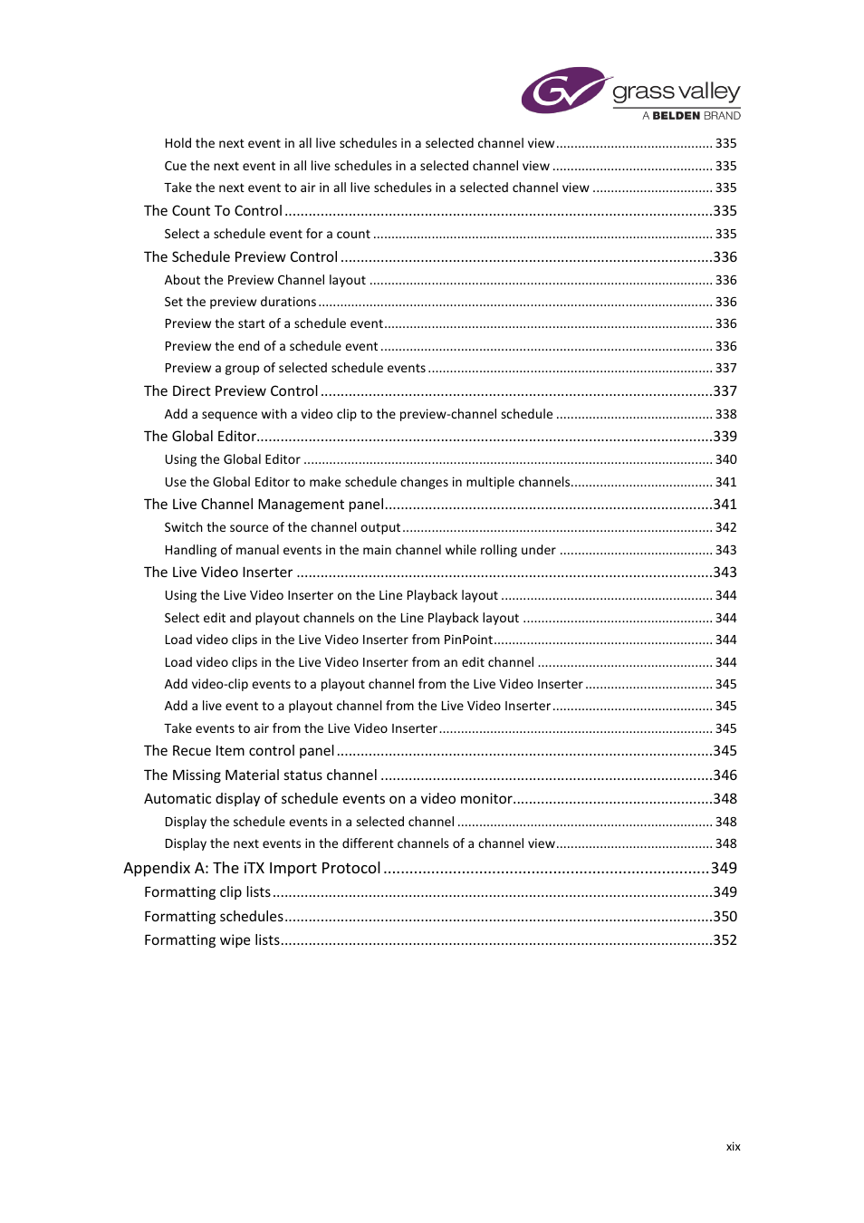 Grass Valley iTX Desktop v.2.6 User Manual | Page 20 / 373