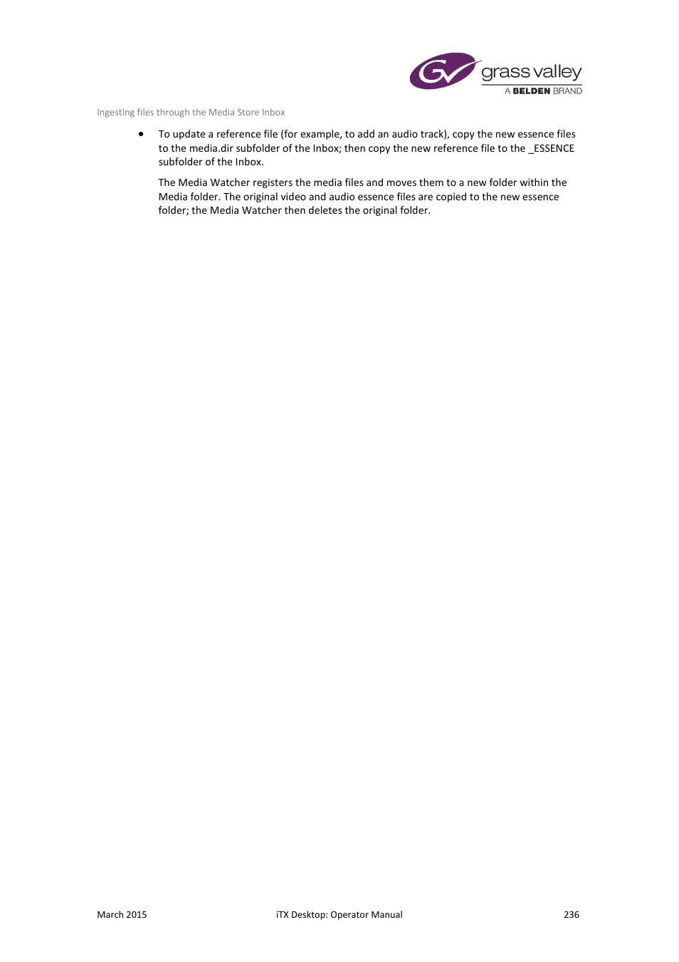 Grass Valley iTX Desktop v.2.6 User Manual | Page 256 / 373