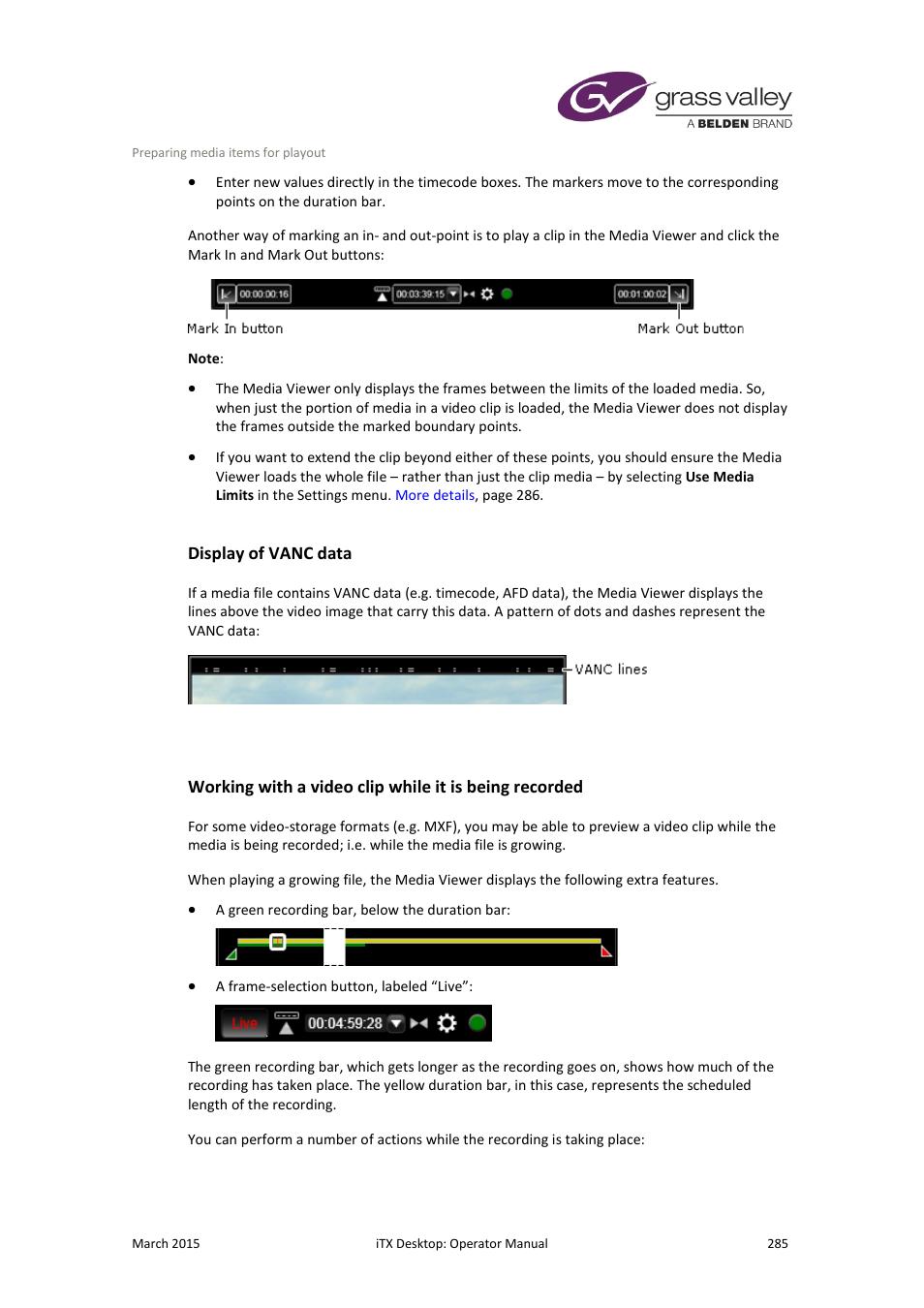 Display of vanc data | Grass Valley iTX Desktop v.2.6 User Manual | Page 305 / 373