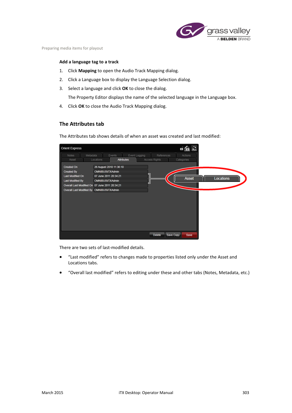 The attributes tab | Grass Valley iTX Desktop v.2.6 User Manual | Page 323 / 373