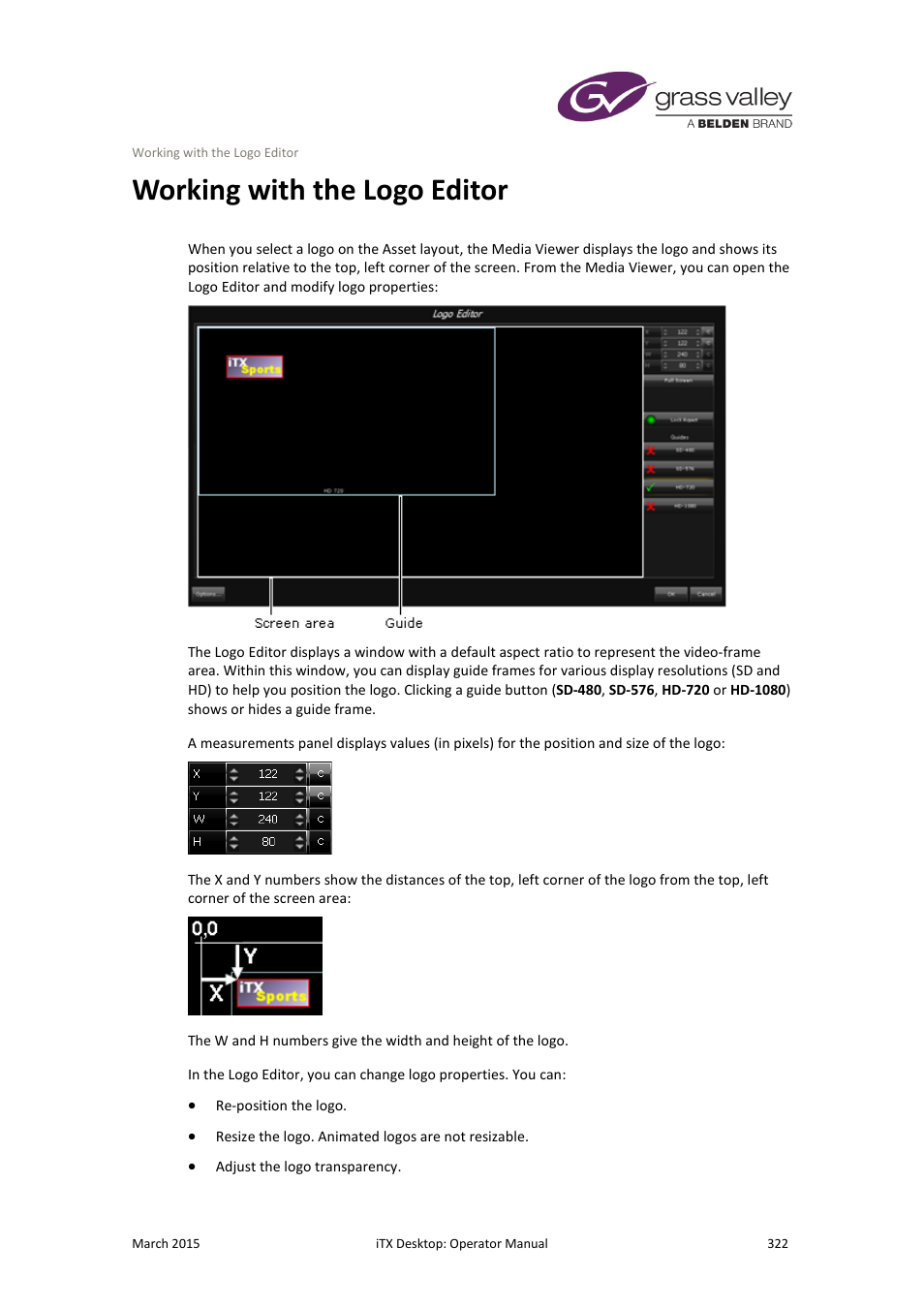 Working with the logo editor, More details, E 322 | Grass Valley iTX Desktop v.2.6 User Manual | Page 342 / 373