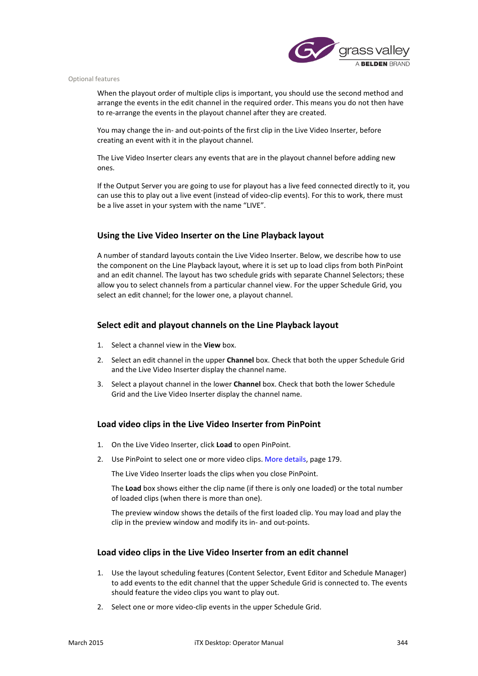 Grass Valley iTX Desktop v.2.6 User Manual | Page 364 / 373