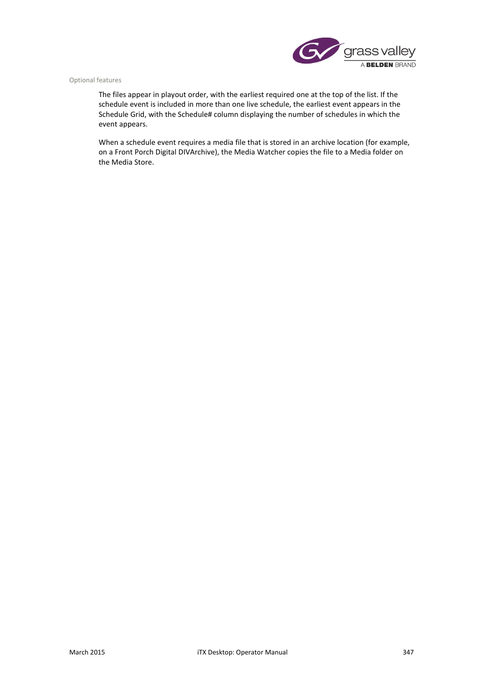 Grass Valley iTX Desktop v.2.6 User Manual | Page 367 / 373