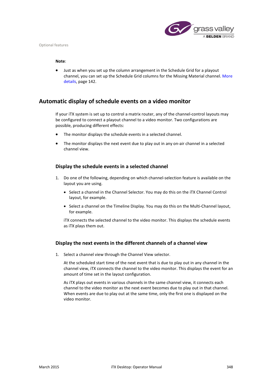 Display the schedule events in a selected channel, More details, E 348 | Grass Valley iTX Desktop v.2.6 User Manual | Page 368 / 373