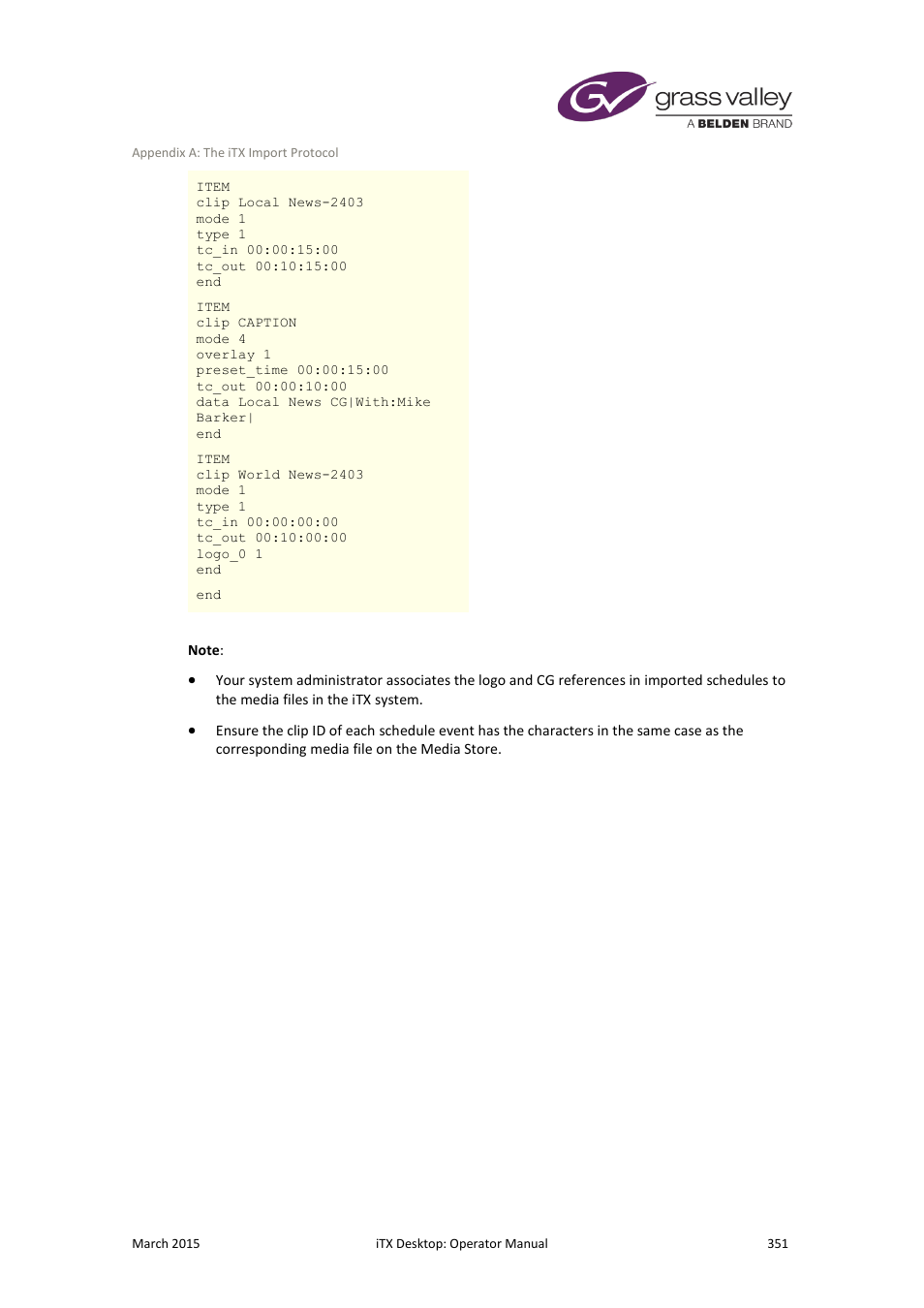 Grass Valley iTX Desktop v.2.6 User Manual | Page 371 / 373