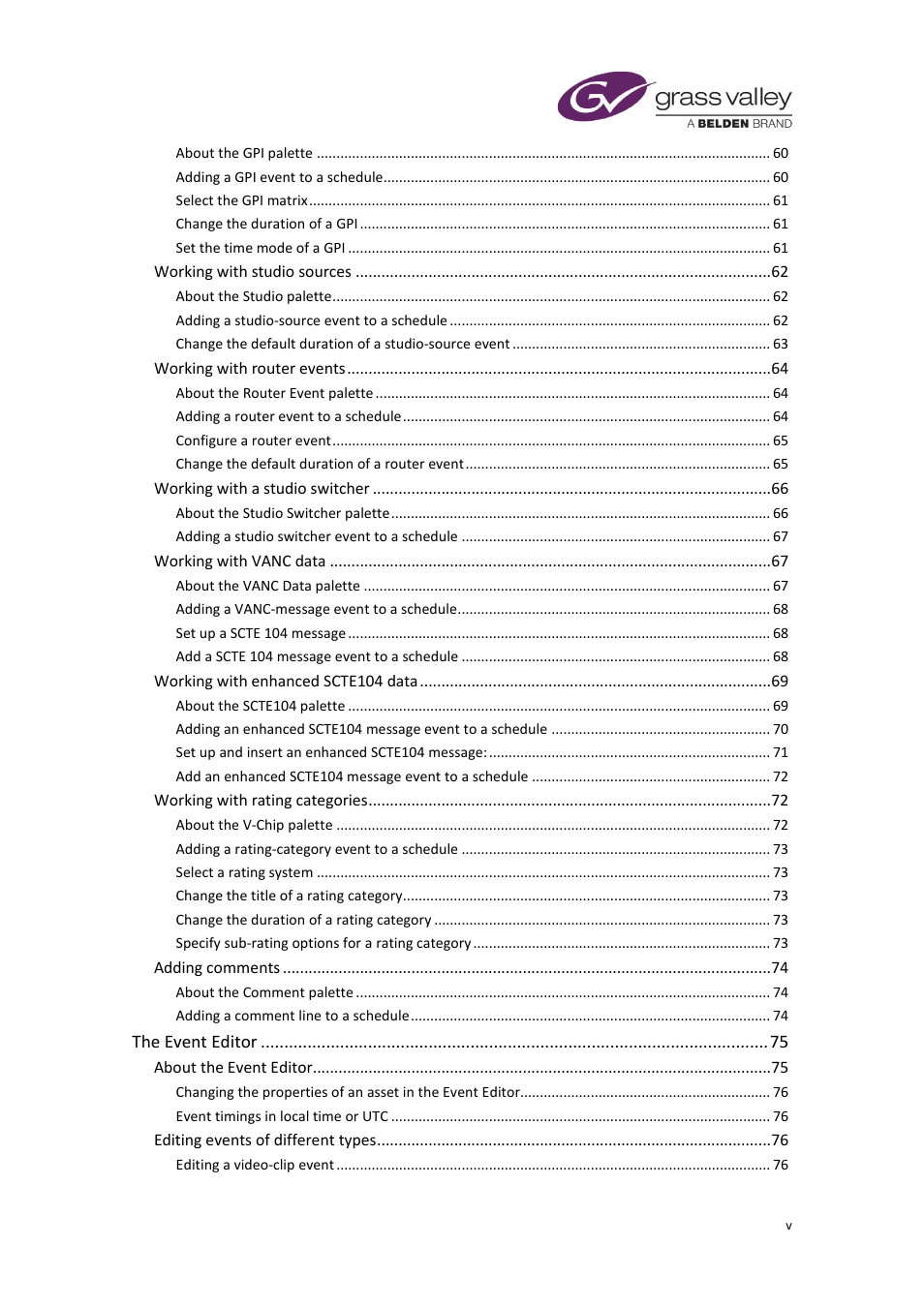 Grass Valley iTX Desktop v.2.6 User Manual | Page 6 / 373