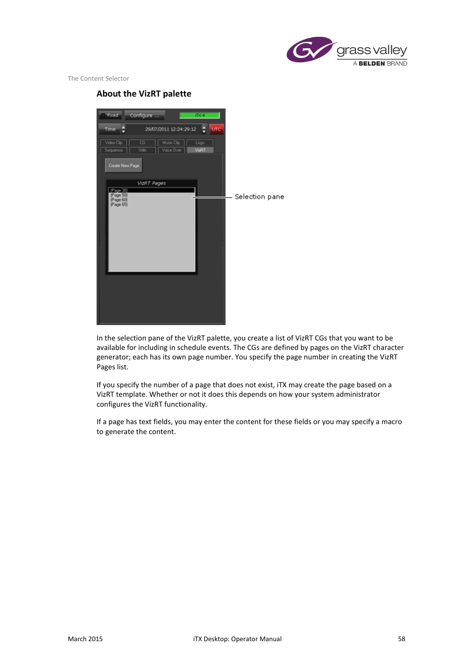 About the vizrt palette | Grass Valley iTX Desktop v.2.6 User Manual | Page 78 / 373