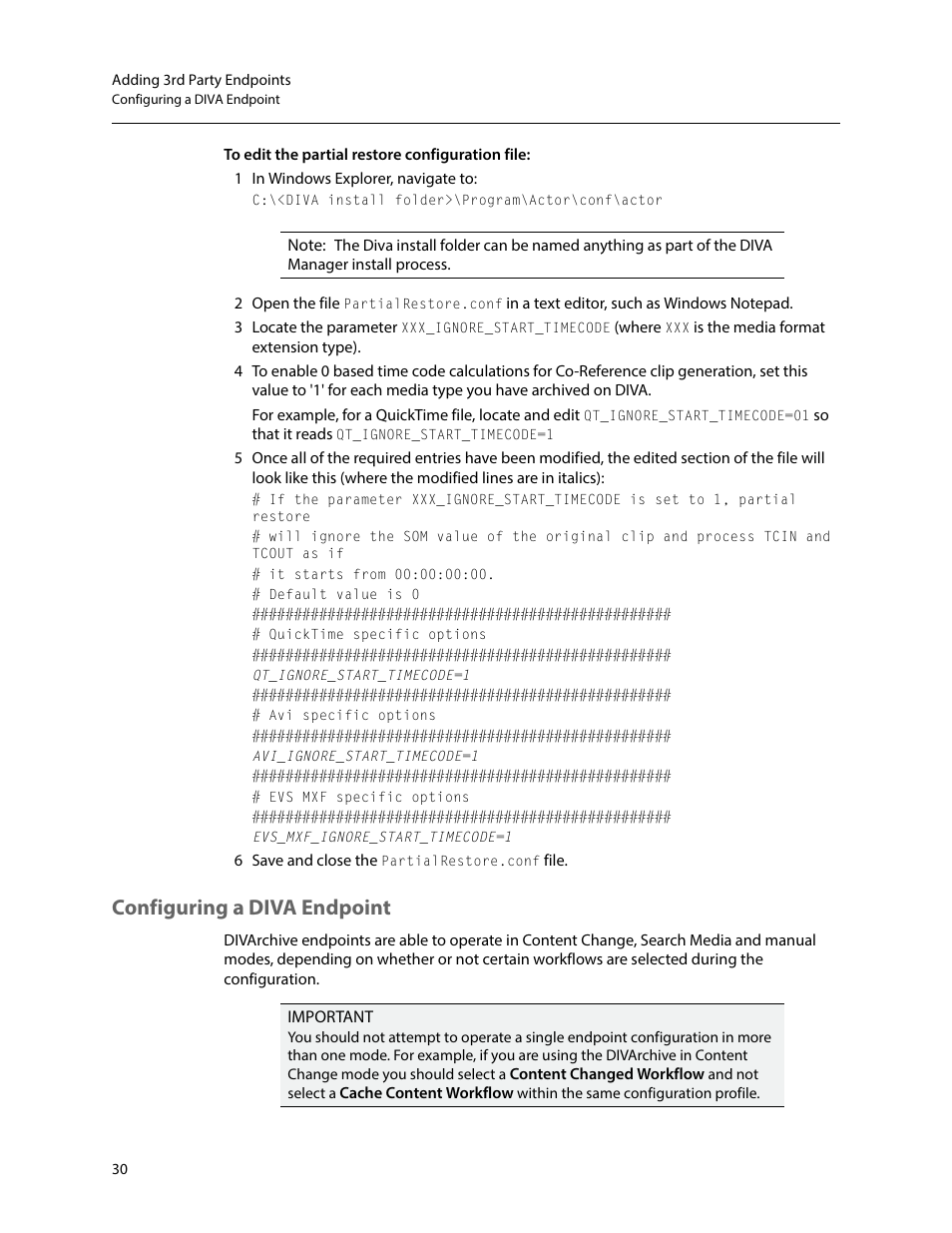 Configuring a diva endpoint | Grass Valley iTX Delivery Manager v.2.6 User Manual | Page 36 / 97